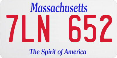 MA license plate 7LN652