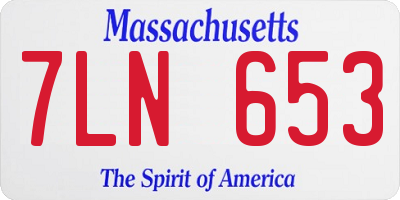 MA license plate 7LN653