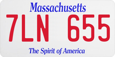 MA license plate 7LN655