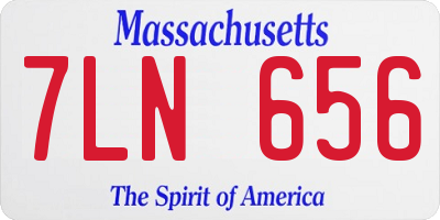 MA license plate 7LN656