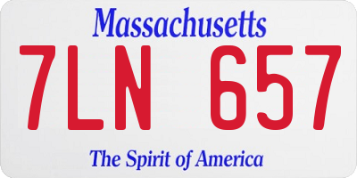 MA license plate 7LN657