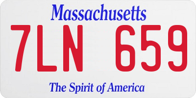 MA license plate 7LN659