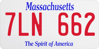 MA license plate 7LN662