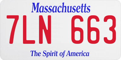 MA license plate 7LN663