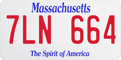 MA license plate 7LN664