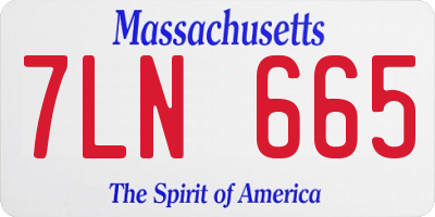 MA license plate 7LN665