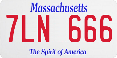 MA license plate 7LN666
