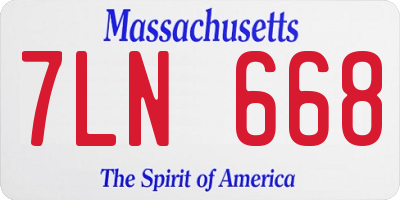 MA license plate 7LN668