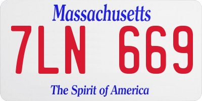 MA license plate 7LN669