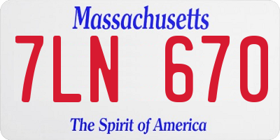 MA license plate 7LN670
