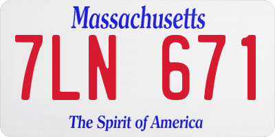 MA license plate 7LN671