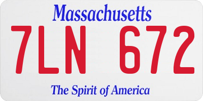 MA license plate 7LN672