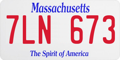MA license plate 7LN673