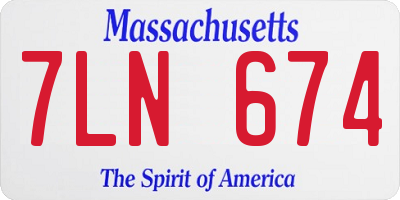 MA license plate 7LN674