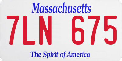 MA license plate 7LN675