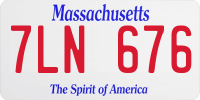 MA license plate 7LN676