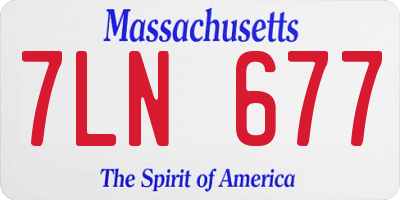MA license plate 7LN677