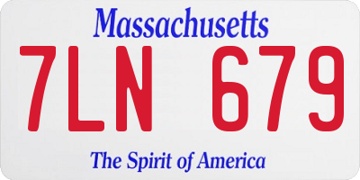 MA license plate 7LN679