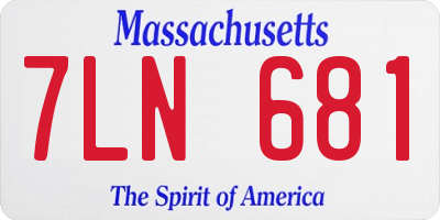 MA license plate 7LN681