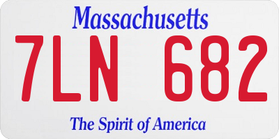 MA license plate 7LN682