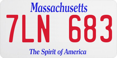 MA license plate 7LN683