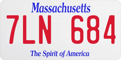 MA license plate 7LN684