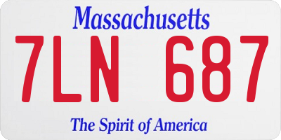 MA license plate 7LN687