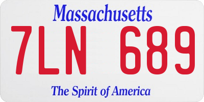 MA license plate 7LN689