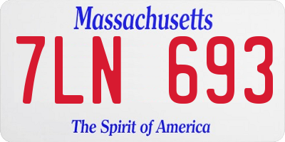 MA license plate 7LN693