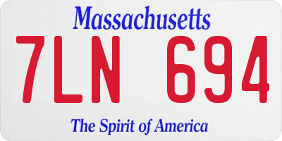 MA license plate 7LN694