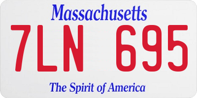 MA license plate 7LN695