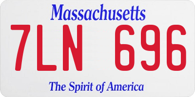 MA license plate 7LN696