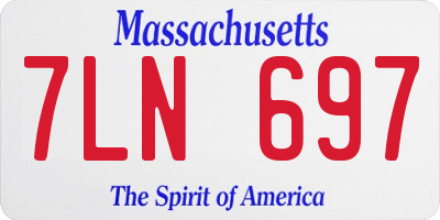 MA license plate 7LN697