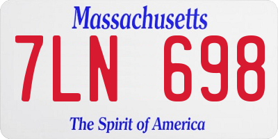 MA license plate 7LN698