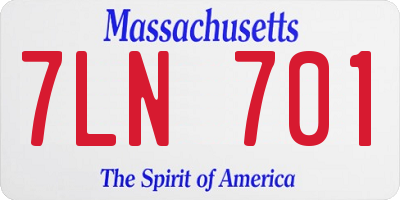 MA license plate 7LN701