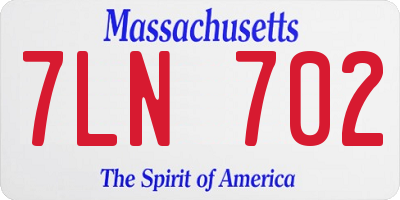 MA license plate 7LN702