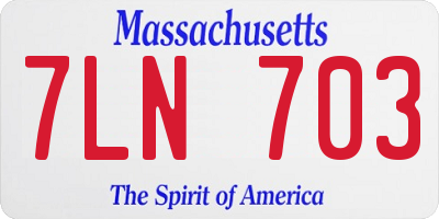 MA license plate 7LN703