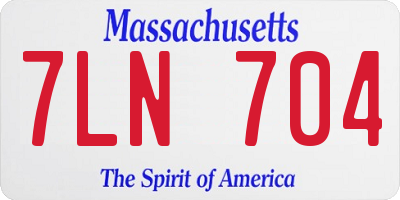 MA license plate 7LN704
