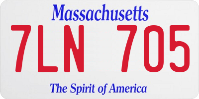 MA license plate 7LN705