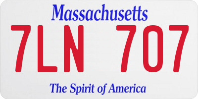 MA license plate 7LN707
