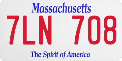 MA license plate 7LN708