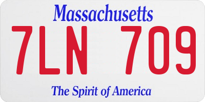 MA license plate 7LN709
