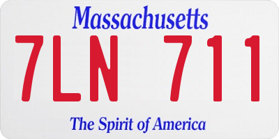 MA license plate 7LN711