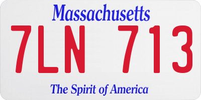 MA license plate 7LN713