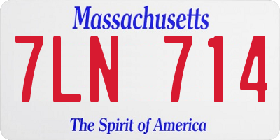 MA license plate 7LN714