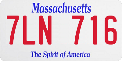 MA license plate 7LN716