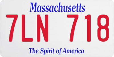 MA license plate 7LN718