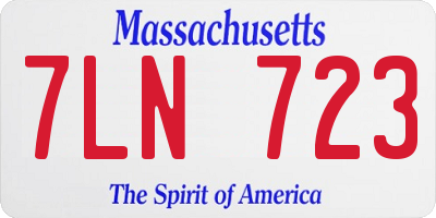 MA license plate 7LN723