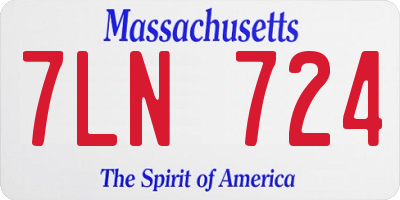 MA license plate 7LN724