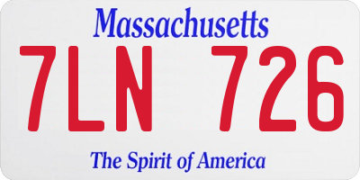 MA license plate 7LN726